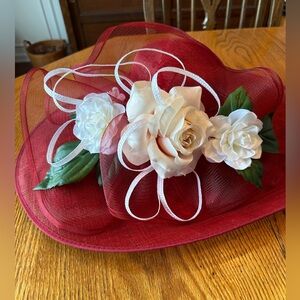 STUNNING Custom Burgundy Kentucky Derby Hat